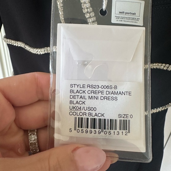 SELF PORTRAIT BLACK CREPE DIAMANTE
DETAIL MINI DRESS - Picture 9 of 13